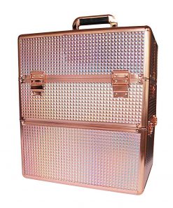 Koffer roze goud blok XL