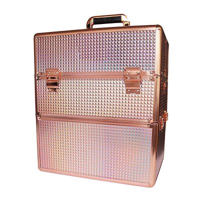 Koffer roze goud blok XL