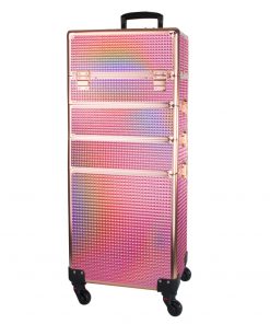 koffer roze blok met zwenkwielen