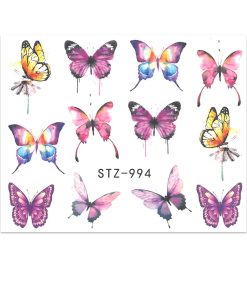 water decal roze vlinder aquarel