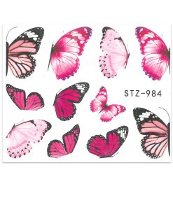 water decal roze vlinder vleugel