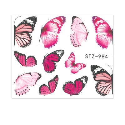 water decal roze vlinder vleugel