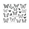 water decal vlinder zwart wit