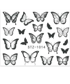 water decal vlinder zwart wit
